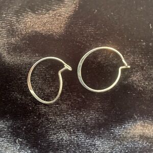 Silver tone earrings - simple hoops